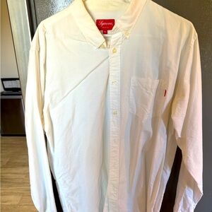 XL Supreme plain white long sleeve collared dress shirt
